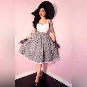 Vixen Swing Skirt in Black Gingham